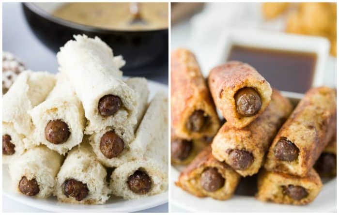 Warm, savory sausage wrapped in fresh bread that's dipped in a classic french toast mixture and cooked to golden-brown perfection. Making french toast roll-ups with sausage